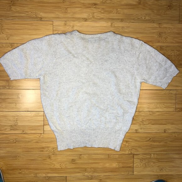 Vintage Cashmere Sweater Heather Cream sz M /L Winter Fall Pinup Neutral knit - Picture 4 of 7